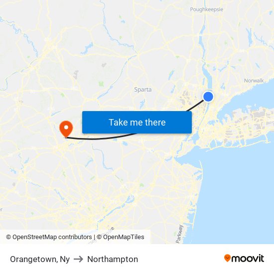 Orangetown, Ny to Northampton map