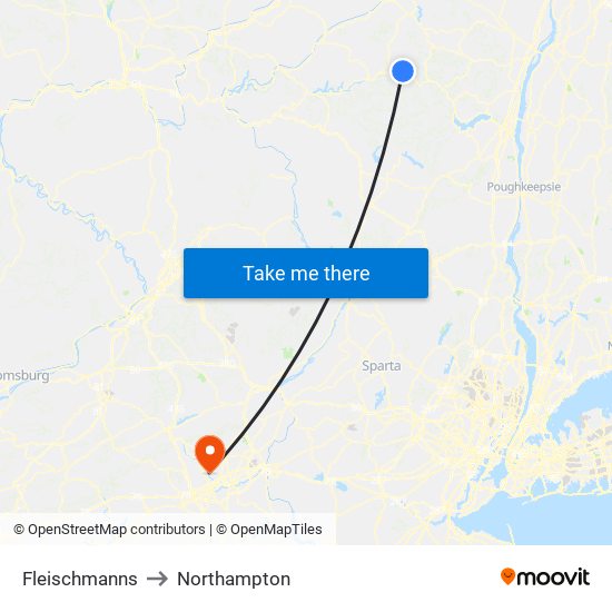 Fleischmanns to Northampton map