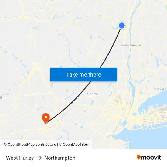 West Hurley to Northampton map