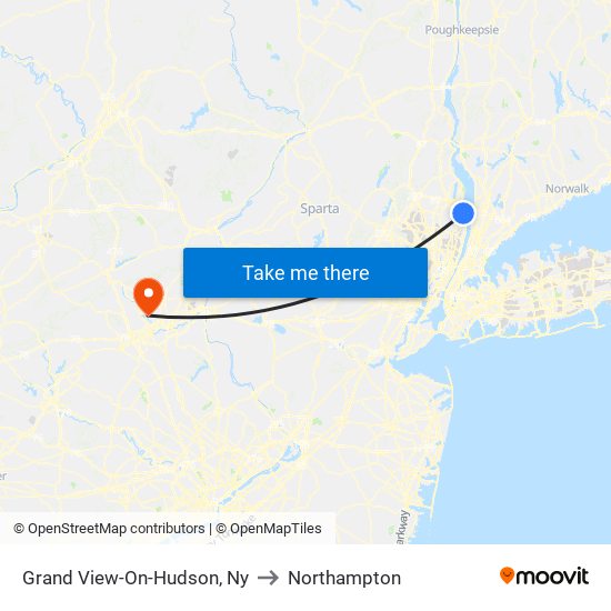 Grand View-On-Hudson, Ny to Northampton map