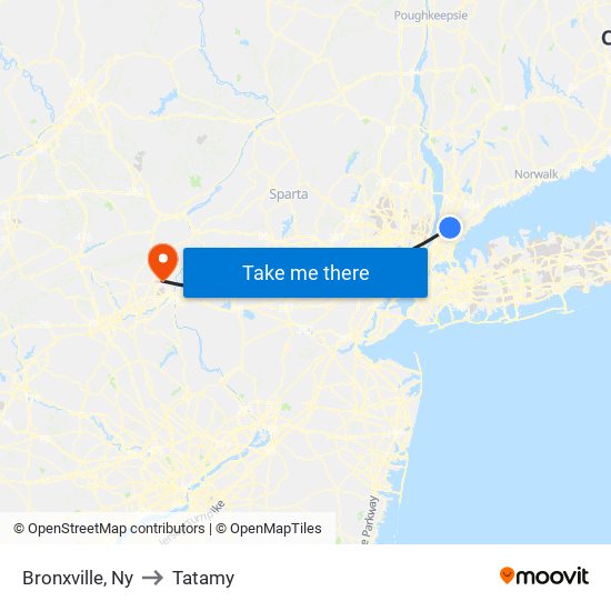 Bronxville, Ny to Tatamy map