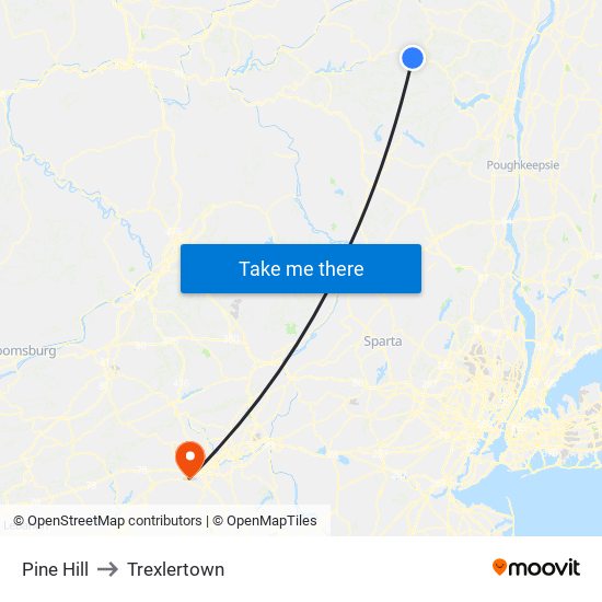 Pine Hill to Trexlertown map