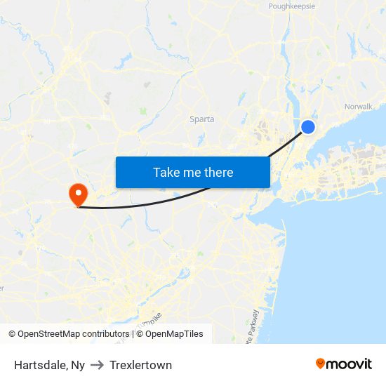 Hartsdale, Ny to Trexlertown map