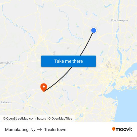 Mamakating, Ny to Trexlertown map