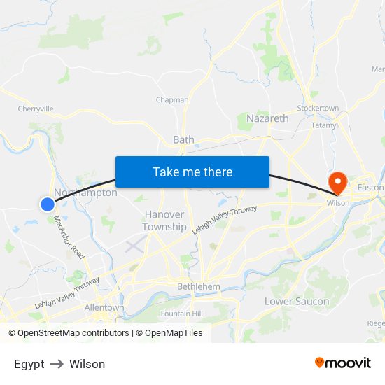 Egypt to Wilson map