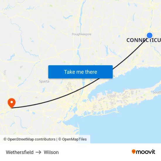 Wethersfield to Wilson map