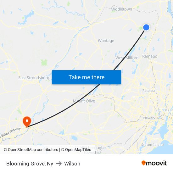 Blooming Grove, Ny to Wilson map