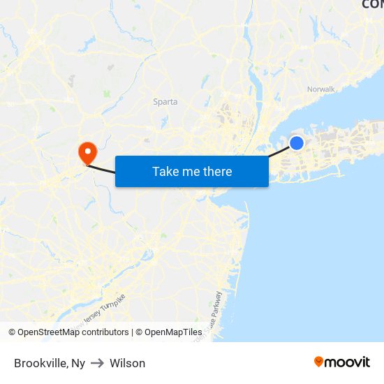 Brookville, Ny to Wilson map