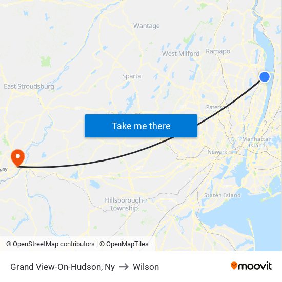 Grand View-On-Hudson, Ny to Wilson map