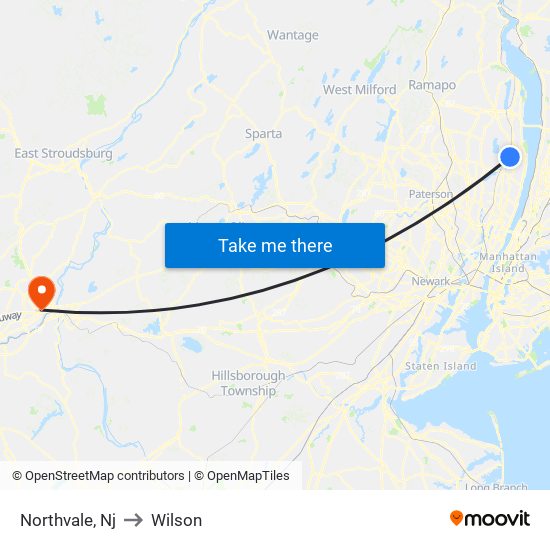 Northvale, Nj to Wilson map