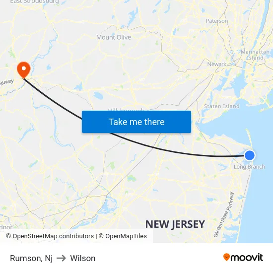 Rumson to Wilson map