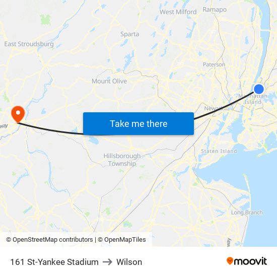 161 St-Yankee Stadium to Wilson map