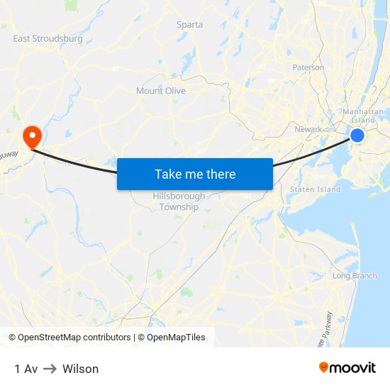 1 Av to Wilson map