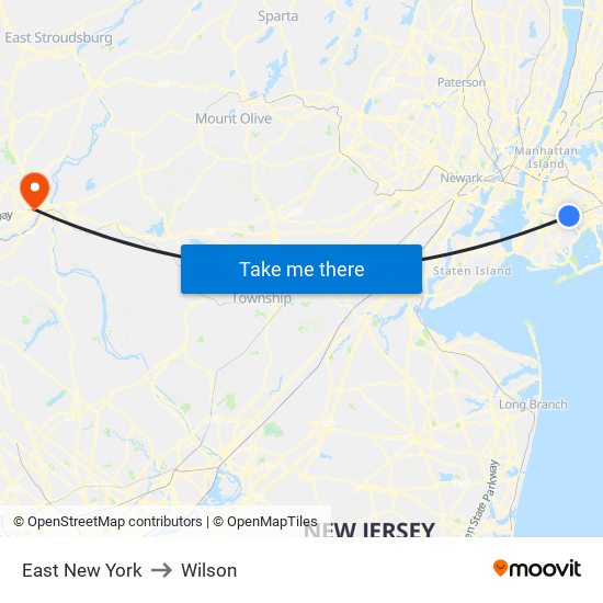 East New York to Wilson map