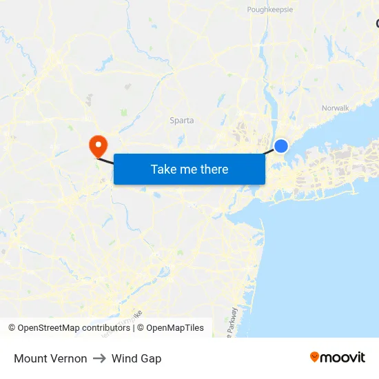 Mount Vernon to Wind Gap map