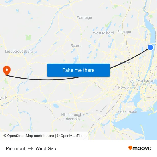 Piermont to Wind Gap map