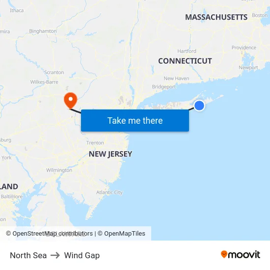 North Sea to Wind Gap map
