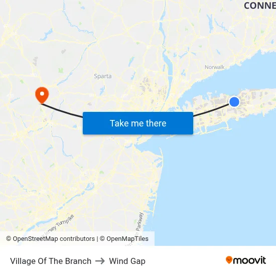 Village Of The Branch to Wind Gap map