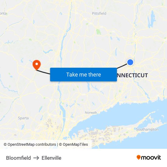 Bloomfield to Ellenville map