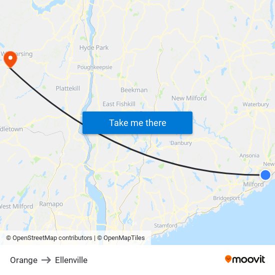 Orange to Ellenville map