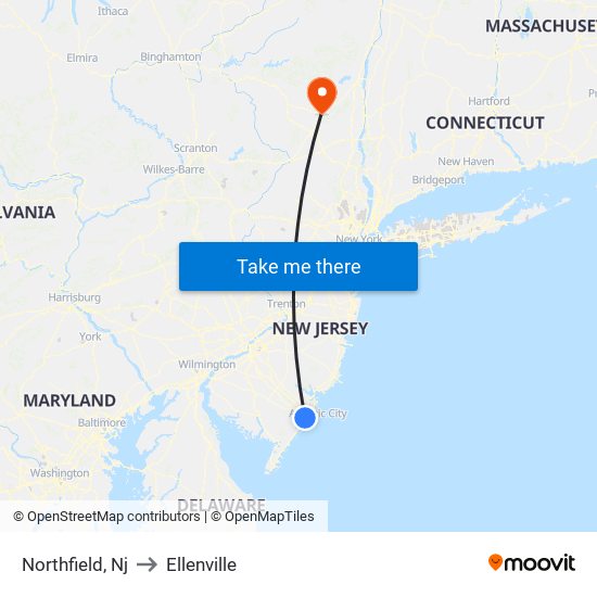 Northfield, Nj to Ellenville map