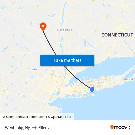 West Islip, Ny to Ellenville map