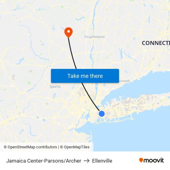 Jamaica Center-Parsons/Archer to Ellenville map