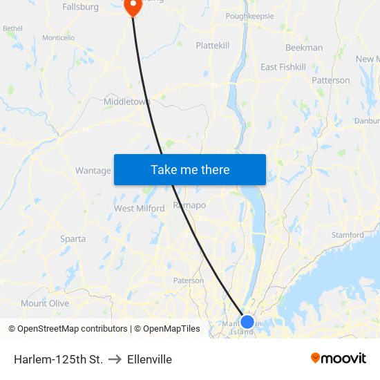 Harlem-125th St. to Ellenville map