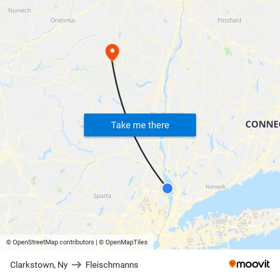 Clarkstown, Ny to Fleischmanns map