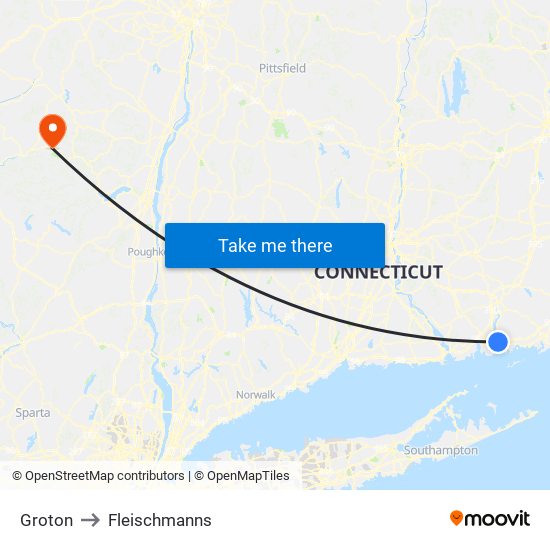 Groton to Fleischmanns map