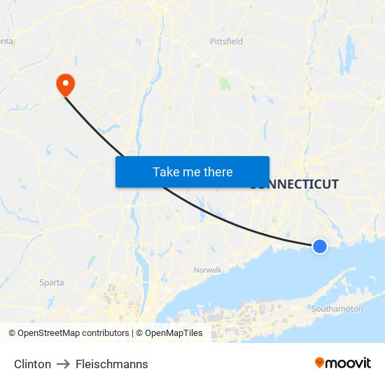 Clinton to Fleischmanns map