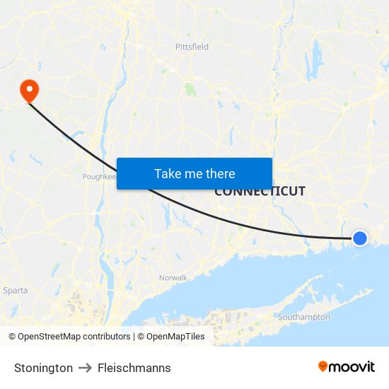 Stonington to Fleischmanns map