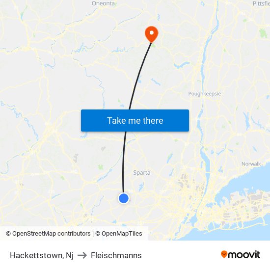 Hackettstown, Nj to Fleischmanns map