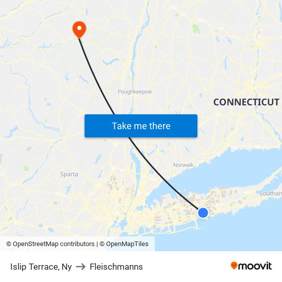 Islip Terrace, Ny to Fleischmanns map