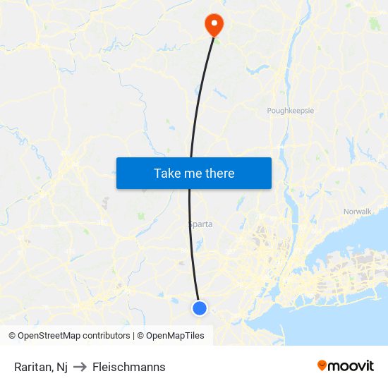 Raritan, Nj to Fleischmanns map