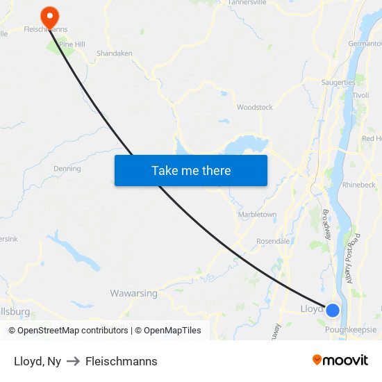 Lloyd, Ny to Fleischmanns map