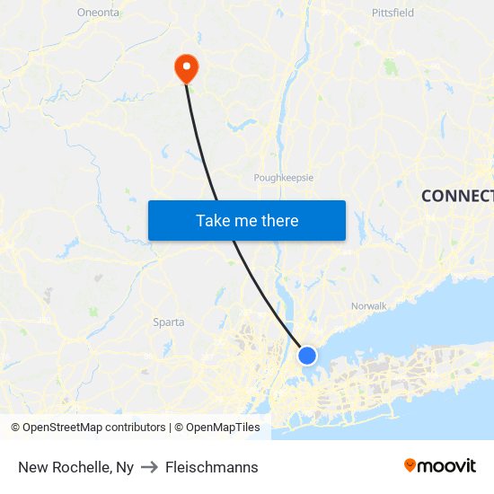 New Rochelle, Ny to Fleischmanns map
