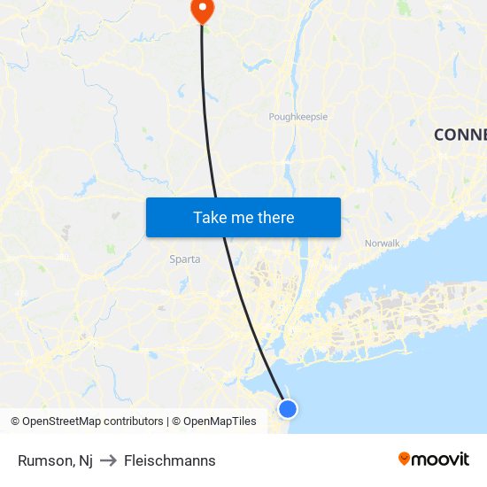 Rumson, Nj to Fleischmanns map