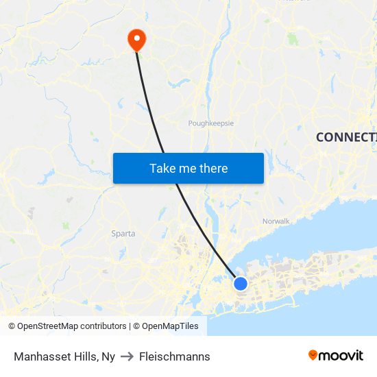 Manhasset Hills, Ny to Fleischmanns map