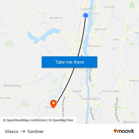 Glasco to Gardiner map