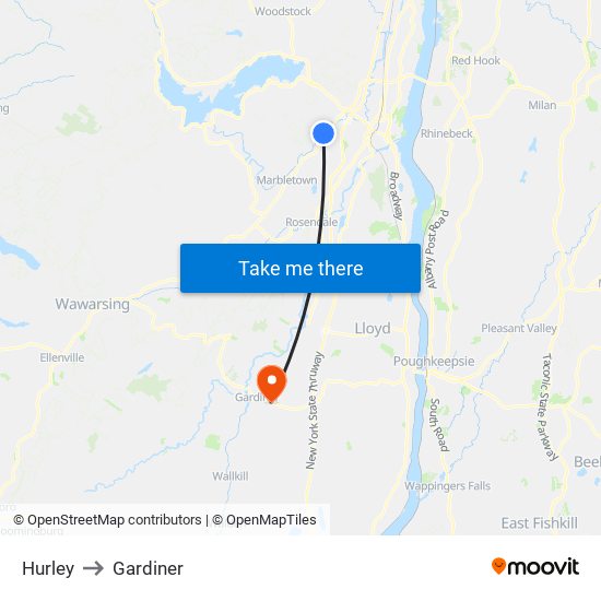 Hurley to Gardiner map