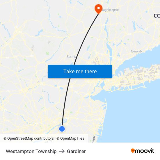 Westampton Township to Gardiner map