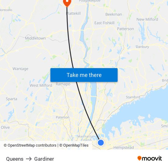 Queens to Gardiner map