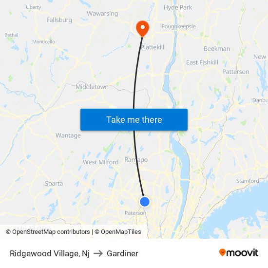 Ridgewood Village, Nj to Gardiner map