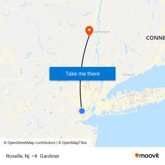 Roselle, Nj to Gardiner map