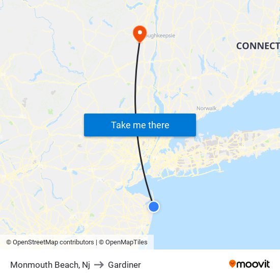 Monmouth Beach, Nj to Gardiner map