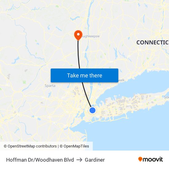 Hoffman Dr/Woodhaven Blvd to Gardiner map