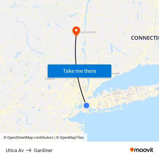 Utica Av to Gardiner map