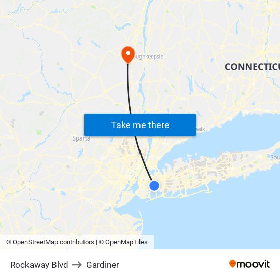 Rockaway Blvd to Gardiner map