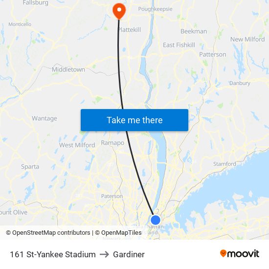 161 St-Yankee Stadium to Gardiner map